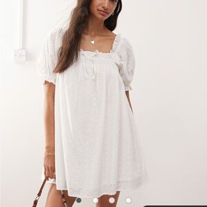 White Eyelet Mini Dress